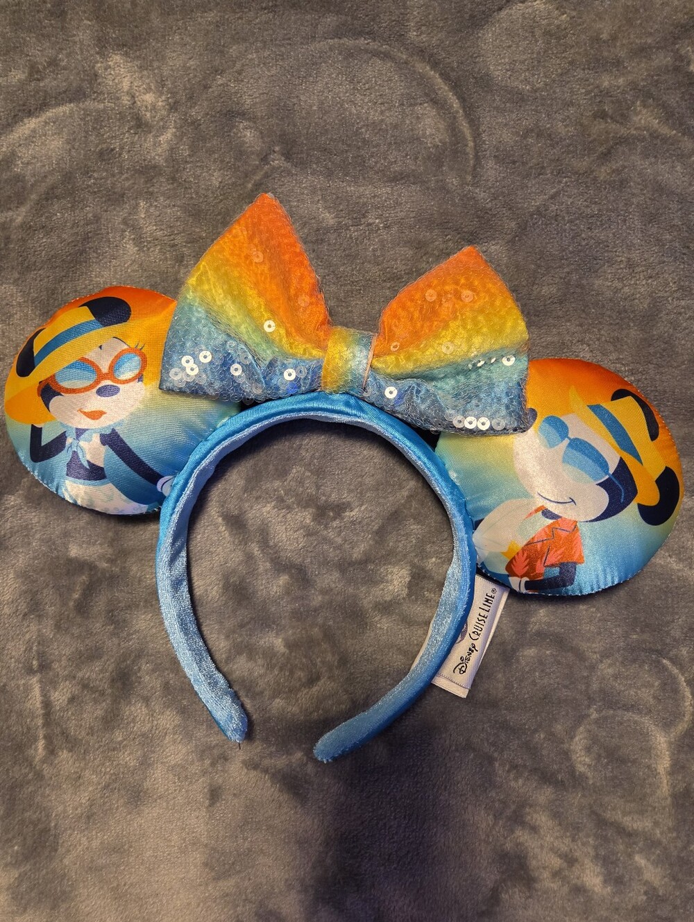 Disney Rainbow Sequin Bow Minnie Ears Summer Headband